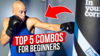 5 Boxing COMBOS beginners SHOULD know  beginner boxing training [upl. by Brittani]