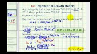 Ex Exponential Growth Function  Population [upl. by Yug]