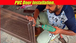 How To Make amp Install quotPVC Doorquot In Bathroom  देखिए PVC Door कैसे Install किया जाता है [upl. by Old928]