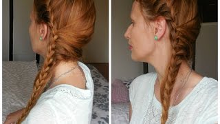 Tresse africaine sur le côté  French braid side hair  Tresse collée [upl. by Lauretta111]