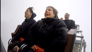 Cedar Points Steel Vengeance test run with Susan Glaser Plain Dealer reporter [upl. by Dreher]