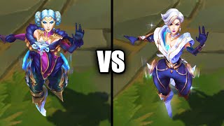 Winterblessed Camille vs Prestige Winterblessed Camille Skins Comparison League of Legends [upl. by Elleinod65]