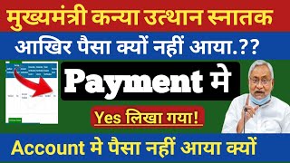 payment me yes Account me nahi aaya paisa Mukhyamantri kanya utthan snatak ekalyan ka paisa aayega [upl. by Leunad939]