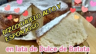 🍰☕quotSUPER BIZCOCHUELO ALTO Y ESPONJOSOquot  EN LATA DE DULCE BATATA🍩🍫☕ [upl. by Odidnac9]