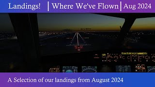 XPlane 12  Landing Compilations  August 2024 xplane12 [upl. by Natek299]