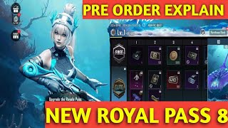 New Royal Pass 8 BGMI  1 To 100 Pre Order Explain in Hindi  BGMI NEW ROYAL PASS 8 2024 bgmi [upl. by Asirahc]