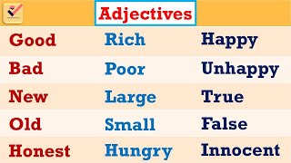 Adjectives  450 Important Adjectives in English  Vocabulary  English Grammar  Adjective Words [upl. by Aronson]