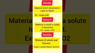 Defination of solute solvent and solution science  chemistry science [upl. by Lemyt]