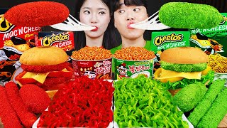 ASMR MUKBANG 직접 만든 치토스 햄버거 치즈스틱 불닭볶음면 핫도그 먹방 amp 레시피 FIRE NOODLES AND BURGER EATING SOUND [upl. by Cammy]