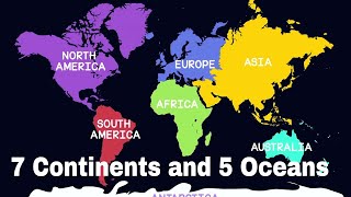 7 Continents and 5 Oceans of the World  Geography for Kids  Educational Videos  The openbook [upl. by Rol]