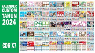 KALENDER CUSTOM TAHUN 2024 CORELDRAW X7 [upl. by Vaas]