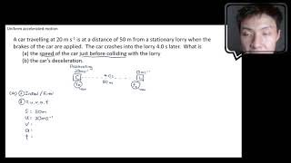 Uniformly accelerated motion Example 2 Chapter 2 Kinematics of linear motion [upl. by Zile]