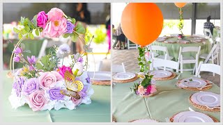 DIY Spring Table Decor Two Centerpiece Ideas with Hoops and Balloons [upl. by Godred]