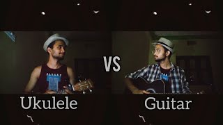 Same song different instruments  Ukulele vs Guitar  Kabira acoustic [upl. by Ennaeirb]