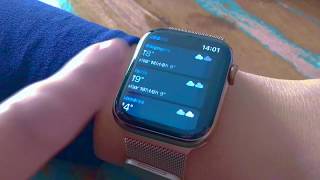 Test Apple Watch Acier Inoxydable 44MM avec Bracelet Milanais Gold [upl. by Mick]