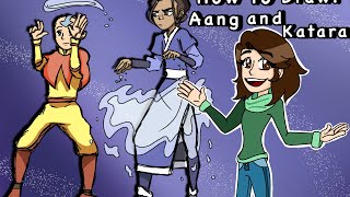 Drawing Tutorial How to Draw Aang and Katara [upl. by Erdreid553]