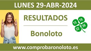 Resultado del sorteo Bonoloto del lunes 29 de abril de 2024 [upl. by Enileuqkcaj]