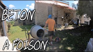 MAÇONNERIE  CEST PARTI  pierres scellement et pignon  Rénovation Béton DIY Episode 40 [upl. by Yllod]