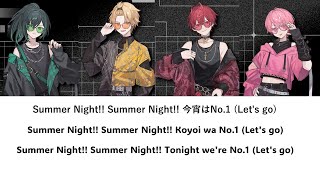 Summer Night  Knight A  騎士A  English Sub Color Coded Lyrics 歌詞 パート分け [upl. by Dougy313]