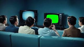 people watching television in the 1950s green screen  exclusive video [upl. by Ormsby]