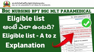 DR NTR UNIVERSITY 202223 Eligible list Explanation ✅ DR NTR UNIVERSITY 202223 LATEST NEWS [upl. by Thinia]