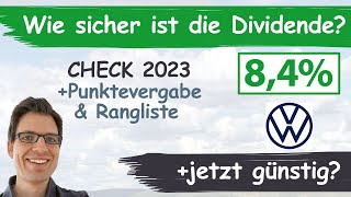 Volkswagen Aktienanalyse 2023 Wie sicher ist die VW Dividende günstig bewertet [upl. by Narruc511]