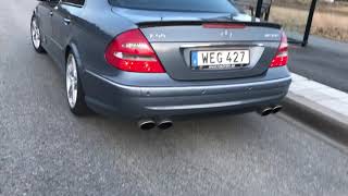 Mercedes E55 AMG straight pipe exhaust [upl. by Yruy466]