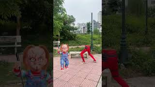 Deadpool ran to find his feet and kicked Chucky away spideylife [upl. by Eelahc158]