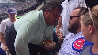 Chris Christie confronts fan at baseball game [upl. by Ecad]