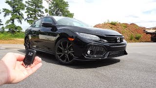 2018 Honda Civic Hatchback Sport Touring Start Up Walkaround Test Drive and Review [upl. by Cacka]