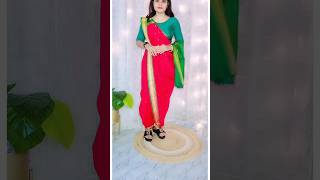 Dhoti style saree draping  How to wear Dhoti style saree  silk saree draping tutorial ytshorts [upl. by Dorreg]