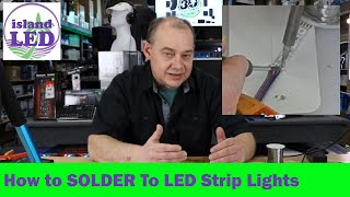 How to solder led strip Lights to wire 5050 RGB 4 wire and how to connect two sections together [upl. by Itra]