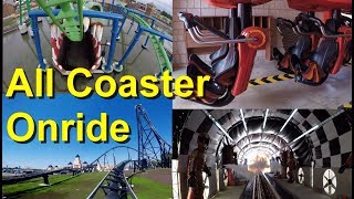 Energylandia all roller coasters onride 2018  Energylandia alle Achterbahnen onride 2018 – Hyperion [upl. by Necyla]