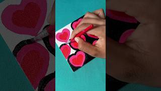 Satisfying heart with pink frame✨🔥💕visualart pink satisfying easy trending ytshorts SA01 [upl. by Odrautse]