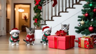 GATOS FOFOS NATALINOS MIANDO  CUTE CHRISTMAS CATS MEOWING [upl. by Knipe156]