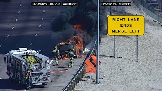 Car fire on I17 in Phoenix [upl. by Akisej]