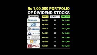 Rs 100000 PORTFOLIO OF DIVIDEND STOCKS 📈  best dividend stocks 🤑 stockmarket [upl. by Katya]