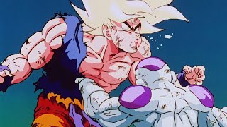 Frieza Reaches 100 of His Power vs SSJ Goku  Original Funimation Dub [upl. by Ecinnaj]