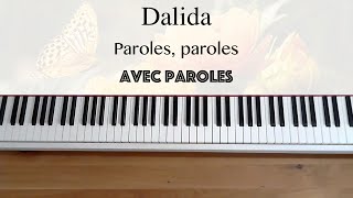 Dalida  Paroles paroles avec paroles  Piano [upl. by Nelra]