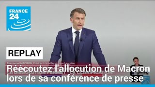 quotLes masques tombentquot  réécoutez lallocution dEmmanuel Macron lors de sa conférence de presse [upl. by Aliac]