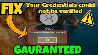 Your credential could not be verified Windows pin Fix [upl. by Dippold253]