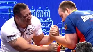 Krasimir Kostadinov vs Ivan Matyushenko at European Armwrestling Championship 2016 [upl. by Adnocahs]