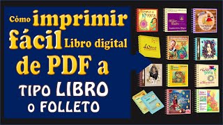 Cómo imprimir documento PDF o libro digital PDF a tipo Cartilla o folleto  Imprimir PDF doble cara [upl. by Aikin]