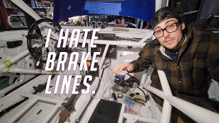 My least favorite part of cars Brake lines  Widebody WRX Wagon Racecar Part 17 [upl. by Aynotahs]