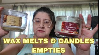 NEW WAX MELTS amp CANDLES EMPTIES Part 1 [upl. by Ecyac]