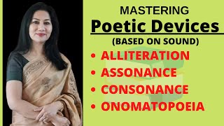 Alliteration  Assonance  Consonance  Onomatopoeia  Poetic Literary Devices  Based On Sound [upl. by Mastat]