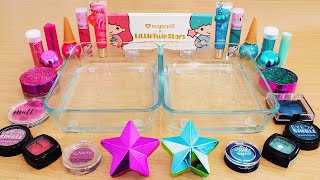 Pink vs Teal Slime ASMR  Mixing Satisfying Slime with Makeup  My Best Slime Collection [upl. by Fillian787]