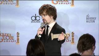 Golden Globes 2012 Backstage Peter Dinklage HD  ScreenSlam [upl. by Nahtiek]