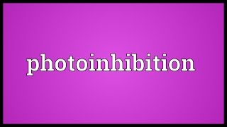 Photoinhibition Meaning [upl. by Eedrahc]