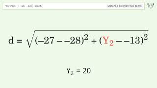 Find the distance between two points p1 2813 and p2 2720 StepbyStep Video Solution [upl. by Irik]